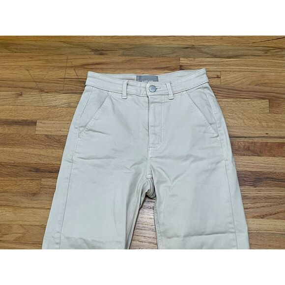 Everlane Women's 0 Ecru Beige Pant Cotton Chino Crop Straight Leg Crop Office - Picture 3 of 10